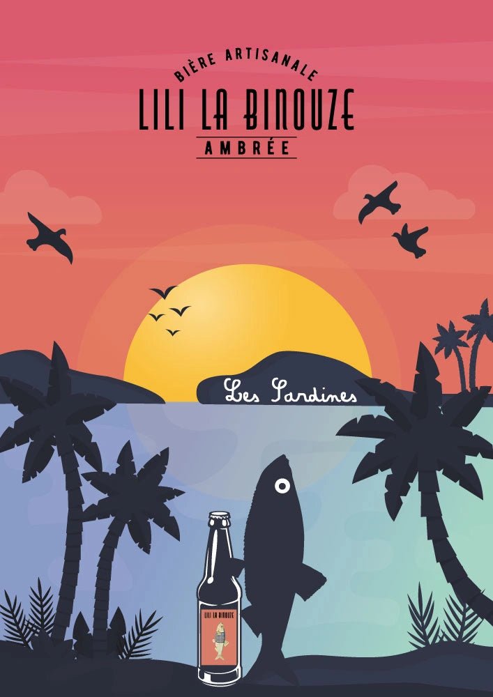 Affiche Lili la Binouze Ambrée - La guinguette des Sardines