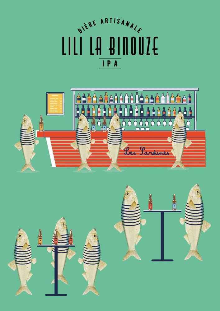 Affiche Lili la Binouze Blonde IPA - La guinguette des Sardines